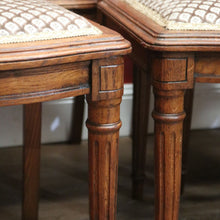 Load image into Gallery viewer, x SOLD Set of 8 Antique French Dining Chairs or Kitchen Chairs, Fabric Backs and Seats. B10516