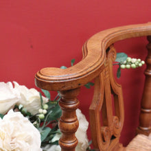 Load image into Gallery viewer, x SOLD Antique French Corner Chair Oak and Rush Seat Music Chair Bedroom Chair Armchair B10749