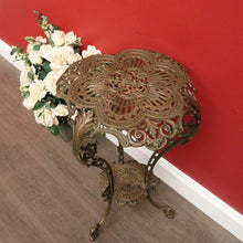 Load image into Gallery viewer, x SOLD Antique French Jardiniere Stand, French Brass 2 Tier Plant Stand Side Lamp Table B10481