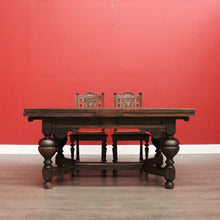 Load image into Gallery viewer, x SOLD Antique French Table, French Oak 2 Leaf Extension Dining Kitchen Table Stretcher B10449