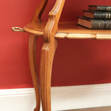 Load image into Gallery viewer, x SOLD Antique French Walnut Two-Tier Serving Table with Brass Handle, Lamp Side Table B11242