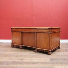 Load image into Gallery viewer, x SOLD Vintage Australian Office Desk, Walnut and Gilt Tooled Leather Eight Drawer Desk. B11168