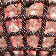 Load image into Gallery viewer, x SOLD Vintage French Basket Chandelier, Brass, Glass and Beads, Ceiling Light Shade. B10380
