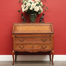 Load image into Gallery viewer, Antique French Writing Bureau, 2 Drawer Drop Front Office Desk Bureau Cabinet B10206