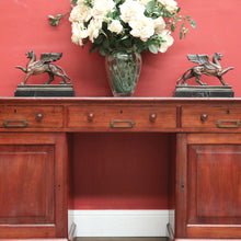 Load image into Gallery viewer, x SOLD Antique Australian Twin Pedestal Hall Table, Desk, Sofa Table with Leather Top B11154