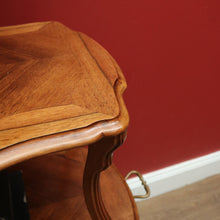 Load image into Gallery viewer, x SOLD Antique French Walnut Two-Tier Serving Table with Brass Handle, Lamp Side Table B11242