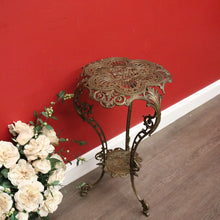 Load image into Gallery viewer, x SOLD Antique French Jardiniere Stand, French Brass 2 Tier Plant Stand Side Lamp Table B10481