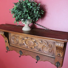 Load image into Gallery viewer, x SOLD Antique Vintage French Coat Rack with Fleur de Lis Carvings. Scarf Hat Umbrella B10639