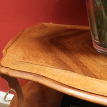Load image into Gallery viewer, x SOLD Antique French Walnut Two-Tier Serving Table with Brass Handle, Lamp Side Table B11242