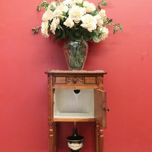 Load image into Gallery viewer, x SOLD Antique Bedside Cabinet, French Walnut and Marble Top Bedside, Lamp Hall Table B10831