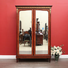 Load image into Gallery viewer, x SOLD Antique French Walnut 2 Door Armoire Wardrobe, 2 Door Bevelled Mirror Wardrobe. B10419