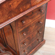 Load image into Gallery viewer, x SOLD Antique English Davenport Leather Top Desk, Writing Desk, Storage Locks and Keys B11003