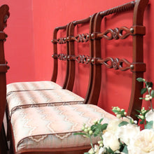 Load image into Gallery viewer, x SOLD Set of 6 Dining Chairs, Kitchen Chairs with Brass Inlay and Carved Back Rails. B9793