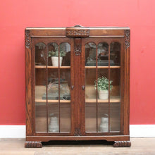 Load image into Gallery viewer, Antique English China Cabinet, Antique Oak Art Deco Two Door Display Cabinet B11062