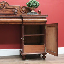 Load image into Gallery viewer, x SOLD Antique English Mahogany Sideboard Antique Inverted Twin Pedestal Sideboard B10984