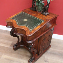 Load image into Gallery viewer, x SOLD Antique English Davenport Leather Top Desk, Writing Desk, Storage Locks and Keys B11003