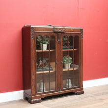 Load image into Gallery viewer, x SOLD Antique English China Cabinet, Antique Oak Art Deco Two Door Display Cabinet B11062