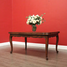 Load image into Gallery viewer, x SOLD Antique French Oak 2 Leaf Extension Dining Table Parquetry Top Kitchen Table. B10335