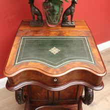 Load image into Gallery viewer, x SOLD Antique English Davenport Leather Top Desk, Writing Desk, Storage Locks and Keys B11003