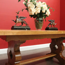 Load image into Gallery viewer, x SOLD Antique French Oak Refectory Table Dining Table Church Gothic Quatrefoil Shape to Pedestal B10317