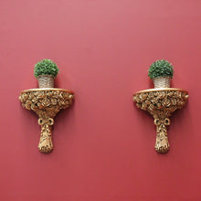 Load image into Gallery viewer, Pair of Gilt French Walnut Scones, Floral Roses Bouquet Gilt Gold Wall Brackets B10975