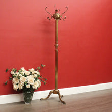 Load image into Gallery viewer, x SOLD Vintage French Brass Coat Rack, Free Standing Revolving Coat Tree Hat Scarf Rack B10498