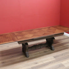 Load image into Gallery viewer, x SOLD Vintage French Dining Table 2 Leaves, French Oak 2 Leaf Extension Kitchen Table B10758