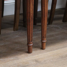 Load image into Gallery viewer, x SOLD Set of 8 Antique French Dining Chairs or Kitchen Chairs, Fabric Backs and Seats. B10516