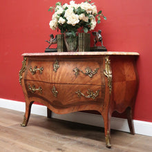 Load image into Gallery viewer, x SOLD Antique French Chest of Drawers, Marble Top Hall Table with 2 Sunray Drawers B11198
