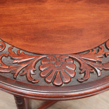 Load image into Gallery viewer, x SOLD Antique English Walnut Lamp Table, Side, Wine Table or Bedside Table Carved Top B11106