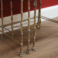 Load image into Gallery viewer, x SOLD Nesting Tables, Set of Three Vintage Italian Brass and Glass Faux Bamboo Tables B11236