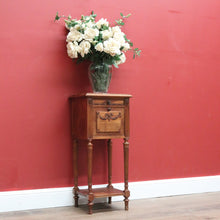 Load image into Gallery viewer, x SOLD Antique French Walnut and Marble Top Lamp Table, Bedside Cabinet, Bedside Tables B10836