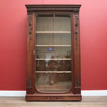 Load image into Gallery viewer, x SOLD Antique French Walnut Bookcase, French Linen Press or Walnut China Cabinet Glass B11111