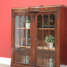 Load image into Gallery viewer, x SOLD Antique English China Cabinet, Antique Oak Art Deco Two Door Display Cabinet B11062