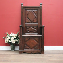 Load image into Gallery viewer, Antique French Armchair, Priests Chair, Gothic Church Entry Foyer Chair B11086