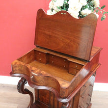 Load image into Gallery viewer, x SOLD Antique English Davenport Leather Top Desk, Writing Desk, Storage Locks and Keys B11003