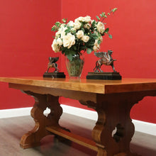 Load image into Gallery viewer, x SOLD Antique French Oak Refectory Table Dining Table Church Gothic Quatrefoil Shape to Pedestal B10317