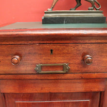 Load image into Gallery viewer, x SOLD Antique Australian Twin Pedestal Hall Table, Desk, Sofa Table with Leather Top B11154