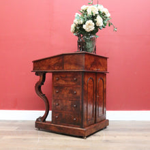 Load image into Gallery viewer, x SOLD Antique English Davenport Leather Top Desk, Writing Desk, Storage Locks and Keys B11003