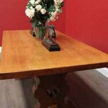 Load image into Gallery viewer, x SOLD Antique French Oak Refectory Table Dining Table Church Gothic Quatrefoil Shape to Pedestal B10317