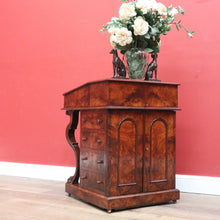 Load image into Gallery viewer, x SOLD Antique English Davenport Leather Top Desk, Writing Desk, Storage Locks and Keys B11003