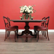 Load image into Gallery viewer, x SOLD Antique English Mahogany Dining Table Rectangular Pedestal Tilt Kitchen Table. B10272