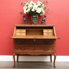 Load image into Gallery viewer, x SOLD Antique French Writing Bureau, 2 Drawer Drop Front Office Desk Bureau Cabinet B10206