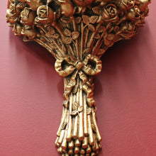 Load image into Gallery viewer, x SOLD Pair of Gilt French Wall Hanging Scones, Floral Roses Bouquet Gilt Gold Wall Brackets B10975