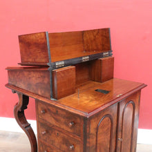 Load image into Gallery viewer, x SOLD Antique English Davenport Leather Top Desk, Writing Desk, Storage Locks and Keys B11003