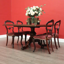 Load image into Gallery viewer, x SOLD Antique English Mahogany Dining Table Rectangular Pedestal Tilt Kitchen Table. B10272