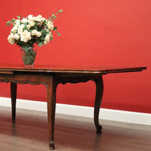 Load image into Gallery viewer, x SOLD Antique French Oak 2 Leaf Extension Dining Table Parquetry Top Kitchen Table. B10335