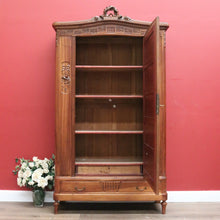Load image into Gallery viewer, x SOLD Antique French Armoire, French Walnut Linen Press, Hall Cabinet Bevelled Mirror B10830