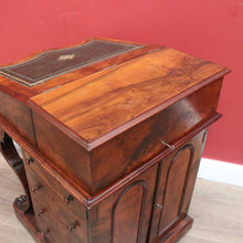 Load image into Gallery viewer, x SOLD Antique English Davenport Leather Top Desk, Writing Desk, Storage Locks and Keys B11003