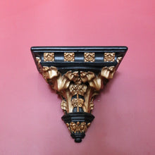 Load image into Gallery viewer, Antique French Church Wall Sconce, Black and Gilt Wall Bracket, Statue Holder #2 B10463
